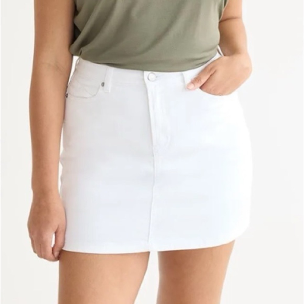 Westport 1962 White Short Denim Skirt